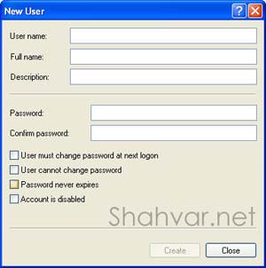 داستان چهار دیواری اختیاری در Windows XP