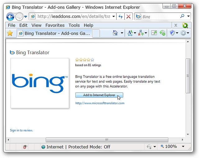 ترجمه زبان های مختلف در اینترنت اکسپلورر ۸ با مترجم بینگ