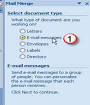 email با استفاده از MAILmerge