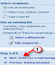 email با استفاده از MAILmerge