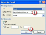 email با استفاده از MAILmerge