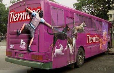 تبلیغات جالب بر روی اتوبوس های شهری