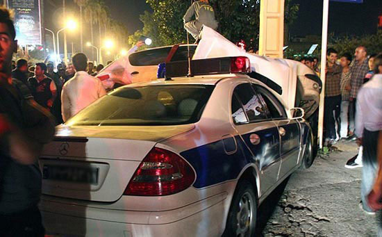 تصادف شدید 206 با خودرو پلیس