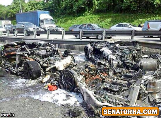تصادف فاجعه بار 3 لامبورگینی