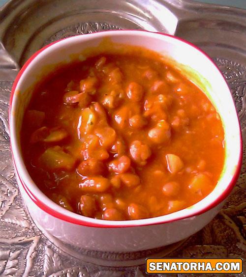 خوراک مرغ و لوبیا قرمز بلغاری