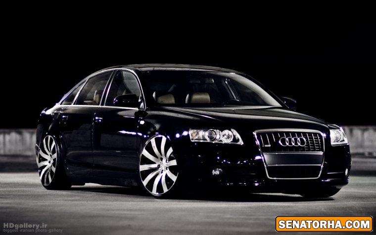 عكسه ماشین سیاه رنگ آئودی مدل a6
