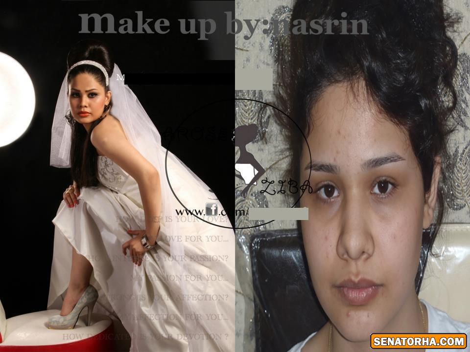 عکس از آرایش عروس-قبل وبعد!