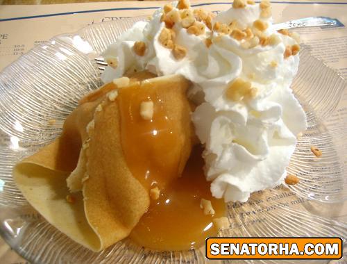 کرپ با خامه و مغز گردو