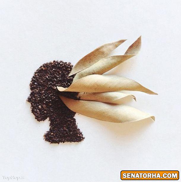 تصویر سازی زیبا با دانه های قهوه