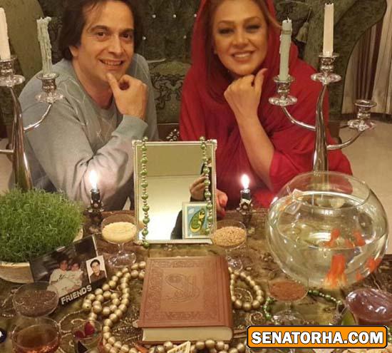 عکس نسرین مقانلو در کنار سفره هفت سین نوروز 93
