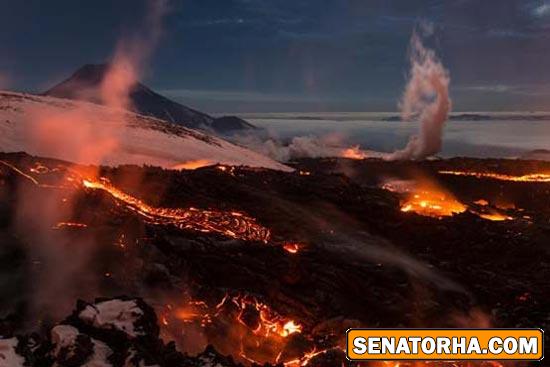 عکسهای زیبا و دیدنی از فوران آتشفشان تولباچیک