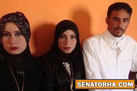 ازدواج همزمان این مرد با دو دختر! (عکس)