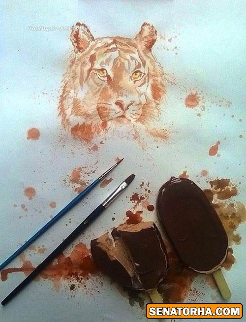 نقاشی با بستنی آب شده