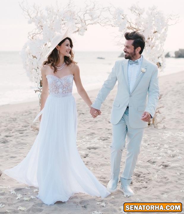 عکسهای مراسم ازدواج برن سات با خواننده ترک کنعان دوقلوBeren Saat 2014