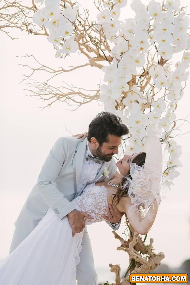 عکسهای مراسم ازدواج برن سات با خواننده ترک کنعان دوقلوBeren Saat 2014