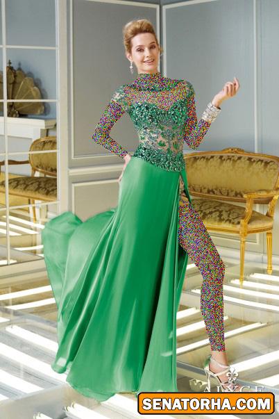 جدیدترین مدل لباس مجلسی سبز رنگ