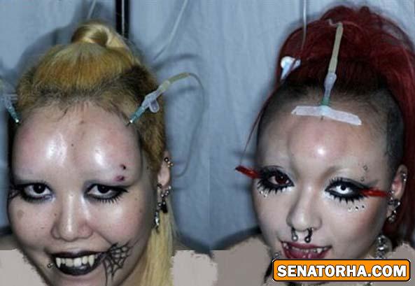 عکسهای ترسناک  از تغییر قیافه دادن شیطان پرستان