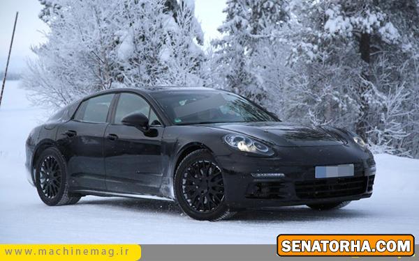 سدان پورشه پانامرا 2016 در برف دیده شد سدان پورشه پانامرا 2016 در برف دیده شد