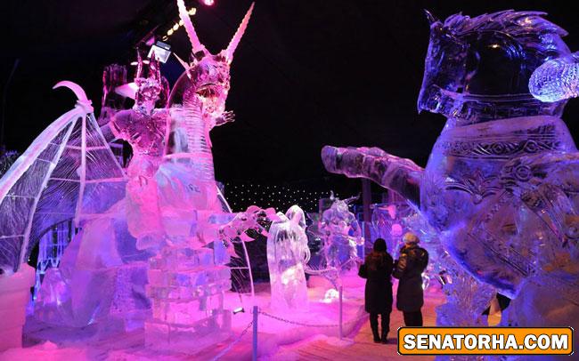 تصاویری جالب از جشنواره آتش و یخ در کشور ژاپن