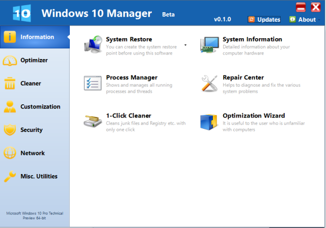 Windows 10 Manager 2.2.0 + Portable مدیریت و بهینه سازی ویندوز 10