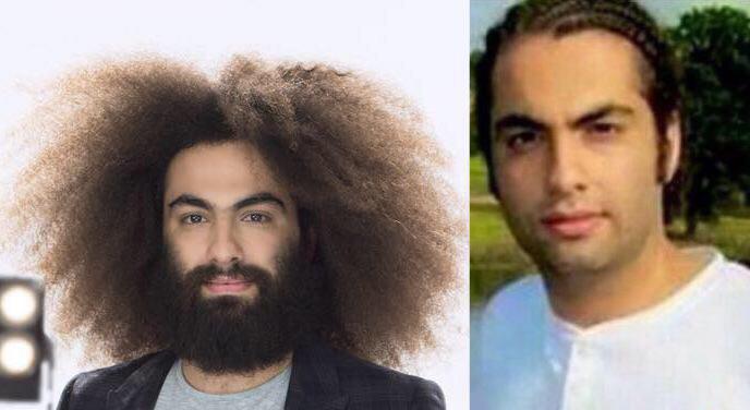 عکسی از رضا بدون ریش و موی بلند